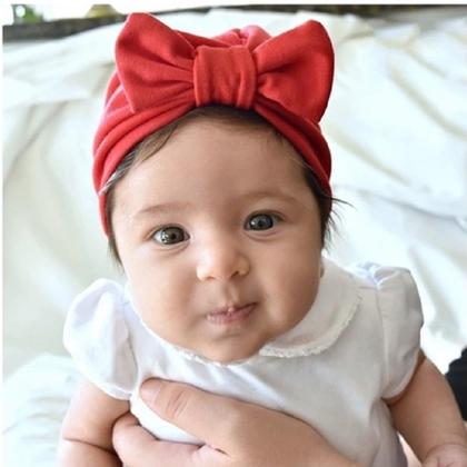 Touca Gorro Turbante Com Laço Infantil Bebê Menina Recém Nascida a