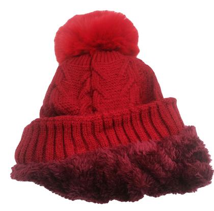 Imagem de Touca Inverno Feminina Grosso Forrada lisa Com Pompom Proteção Frio
