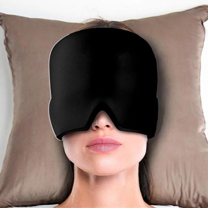 Imagem de Touca Termica Elastica Alivio Enxaqueca Quente e Frio Preto