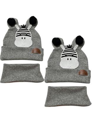 Imagem de Touca zebra para bebê /criança Inverno gorro com cachecol gemeos e