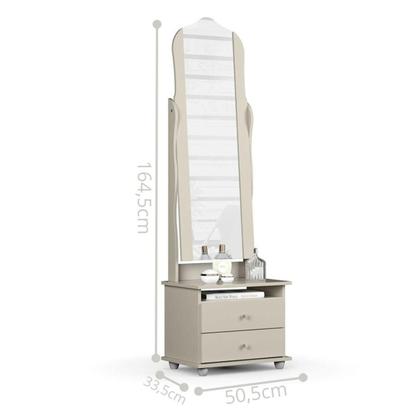 Imagem de Toucador com 2 Gavetas Espelho Delta Off White