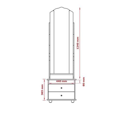 Imagem de Toucador / Mesa de Cabeceira NEW Com Espelho Grande Articulado Cor  Off White