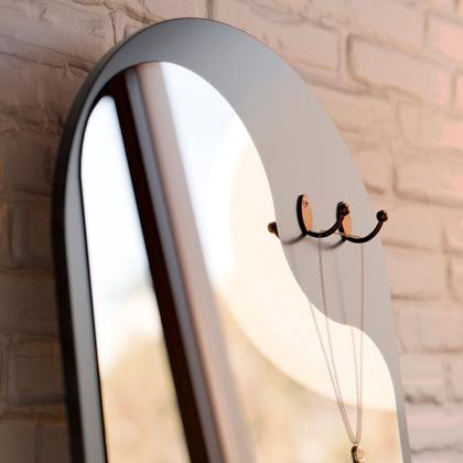 Imagem de Toucador Penteadeira com Espelho 1 Gaveta Organic Preto - EJ Móveis