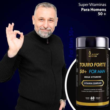 Imagem de Touro Forte 50+ For Man Mega Vitamins 60cápsulas Licopeno Boro Manganes - Alisson Nutrition