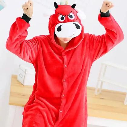 Imagem de Touro Vermelho Adulto Pijama Kigurumi Fantasia