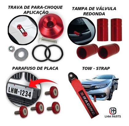 Imagem de Tow Strap+trava Parachoque+tampa Valvula Red+parafuso - Verm