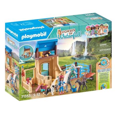 Imagem de Toy Playmobil Horses of Waterfall Horse Stall com Amelia