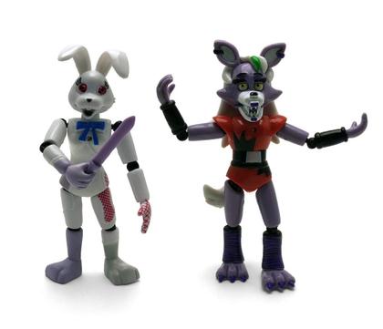 Imagem de Toysvill inspirado em cinco noites no Freddys  Violação de segurança da FNAF PizzaPlex  Freddy's Action Figures Toys, Conjunto de 5 pcs Roxanne Wolf, Glamrock Chica, Montgomery Gator, Glamrock Fred e Vanny