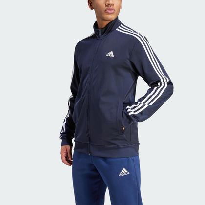 Imagem de Track Top adidas Big Essentials Warm-Up de 3 listras masculinas Legend em tinta/branca