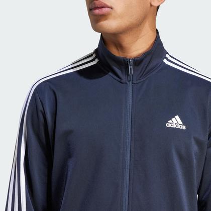 Imagem de Track Top adidas Big Essentials Warm-Up de 3 listras masculinas Legend em tinta/branca