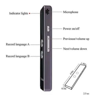 Tradutor T8 Digital De Voz Instantaneo Bluetooth Android Ios - Fred Store Imagem de Tradutor T8 Digital De Voz Instantaneo Bluetooth Android Ios