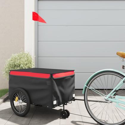 Imagem de Trailer de carga para bicicletas VidaXL Durable Iron com tecido Oxford de 30 kg