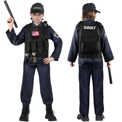 Imagem de Traje policial Luucio SWAT Policial para crianças com acessórios