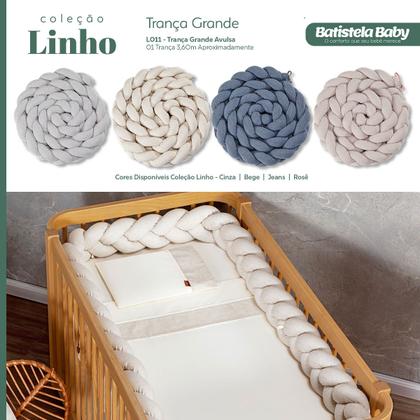 Imagem de Trança Berço Linho Protetor Bebê 3,60m Batistela Baby