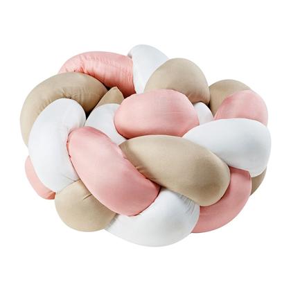 Imagem de Trança Protetor Lateral para Berço Avulsa Rose com bege Menina Grande 1,45m