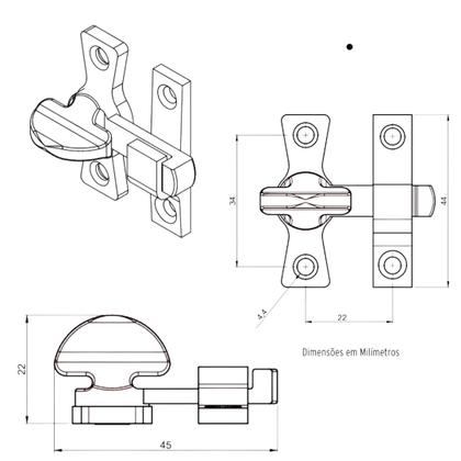 Imagem de TRANQUETA TRINCO FECHO P/ porta bater/correr ALIANÇA 86108/4