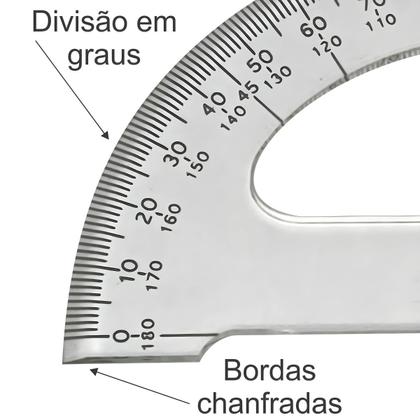 Imagem de Transferidor Acrílico Desetec Trident 180º 20cm 8120