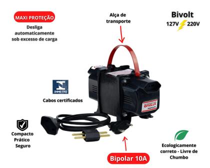 Imagem de Transformador 1010 VA Premium Bivolt 220 p/ 127 e 127 p/ 220