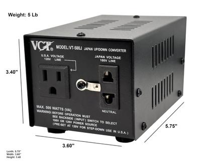 Imagem de Transformador de tensão VCT VT-500J Step Up/Down 500W 100-110V
