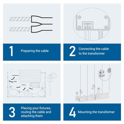 Imagem de Transformador DEWENWILS 60W 120V AC para 12V DC com temporizador e sensor