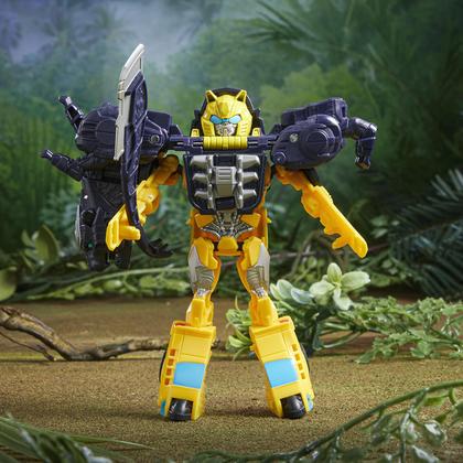 Imagem de Transformadores de brinquedo Rise of the Beasts Bumblebee e Snarlsaber