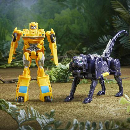Imagem de Transformadores de brinquedo Rise of the Beasts Bumblebee e Snarlsaber