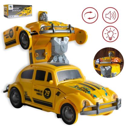 Imagem de Transformers Brinquedo Fusca Vira Robô Automático Som E Luz