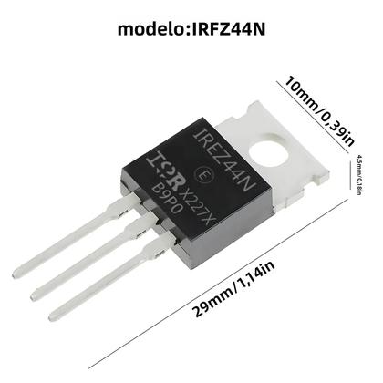 Imagem de Transistor MOSFET De Potência N-Channel IRFZ44N De Alta Corrente 49A 55V 10 20pcs TO-220
