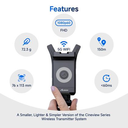 Transmissor de Vídeo Sem Fio Accsoon CineView Nano Alcance de 150