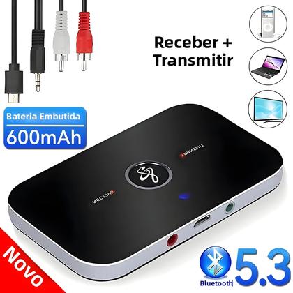 Imagem de Transmissor E Receptor De Áudio Bluetooth 5.3 Com Conector AUX De 3.5mm, Dongle USB Adaptador Sem