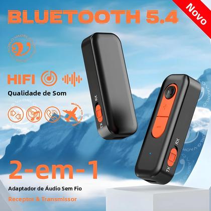 Imagem de Transmissor E Receptor De Áudio Bluetooth 5.4 Adaptador Sem Fio 3.5MM AUX Para Carro Avião TV PC