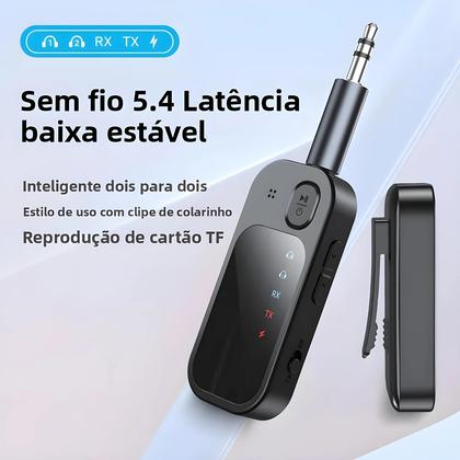 Imagem de Transmissor E Receptor De Áudio Bluetooth 5.4 Adaptador Sem Fio Dual Stream Com Entrada AUX De 3.5mm