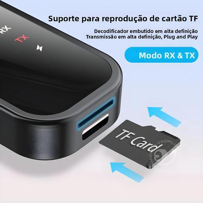 Imagem de Transmissor E Receptor De Áudio Bluetooth 5.4 Adaptador Sem Fio Dual Stream Com Entrada AUX De 3.5mm