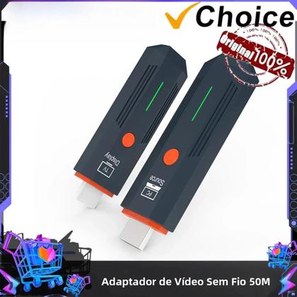 Imagem de Transmissor E Receptor HDMI Sem Fio 1080P Cabo Extensor De 50M Para Espelhamento De Tela De Câmera
