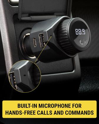 Imagem de Transmissor FM Bluetooth para carro Scosche BTFM9 com 2 portas USB