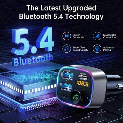 Imagem de Transmissor FM Syncwire Bluetooth 5.3 Adaptador para carro 48W PD