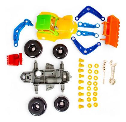 Imagem de Trator Brinquedo Didático Retroescavadeira Desmontavel