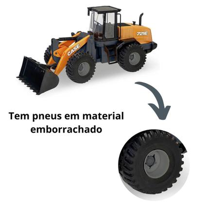 Imagem de Trator Case 721e Brinquedo Miniatura Pa Carregadeira Usual