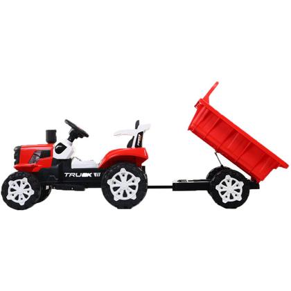 Imagem de Trator com Caçamba Carro Elétrico 12v Bang Toys Truck Vermelho
