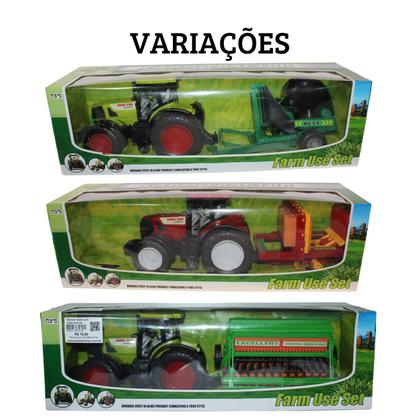 Imagem de Trator de Brinquedo com Implementos Flexão 36cm madeira