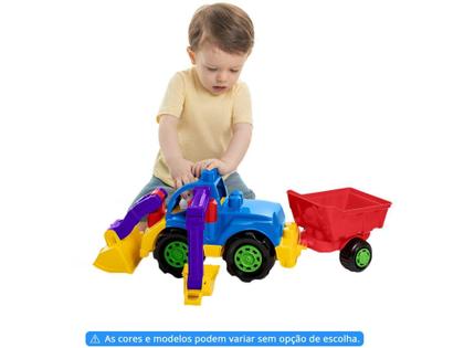 Imagem de Trator de Brinquedo Rodadinhos Blocks Completo - Roda Livre Ta Te Ti com Acessórios