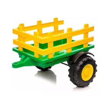 Imagem de Trator Elétrico Infantil Verde E Amarelo 12V Com Carreta C/R
