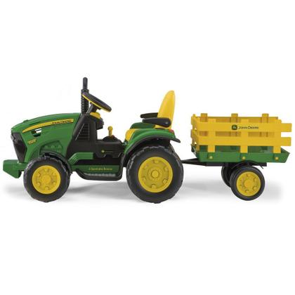 Imagem de Trator elétrico John Deere Ground Force 12V com carretinha