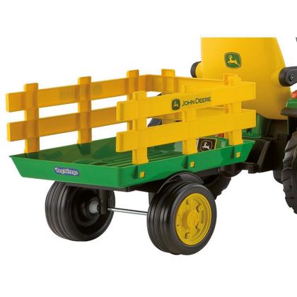 Imagem de Trator elétrico John Deere Ground Force 12V com carretinha