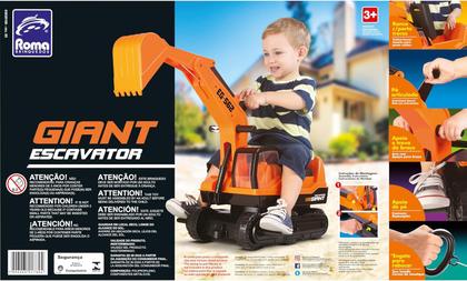 Trator Escavadeira Gigante Infantil Giant Escavator - ROMA Imagem de Trator Escavadeira Gigante Infantil Giant Escavator