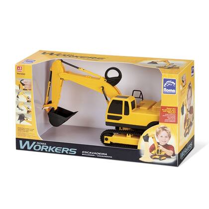 Imagem de Trator Escavadeira Roma Workers Roma Brinquedos Infantil