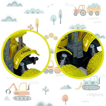 Imagem de Trator Tração 4x4 C/ Motor À Fricção 360 Carro Carrinho - Faz Manobras Super Iradas - Bee Toys