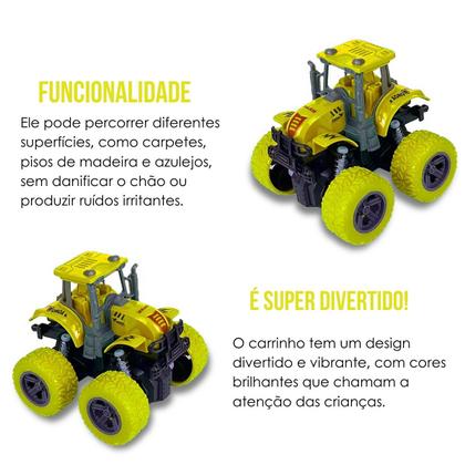 Imagem de Trator Tração 4x4 C/ Motor À Fricção 360 Carro Carrinho - Faz Manobras Super Iradas - Bee Toys