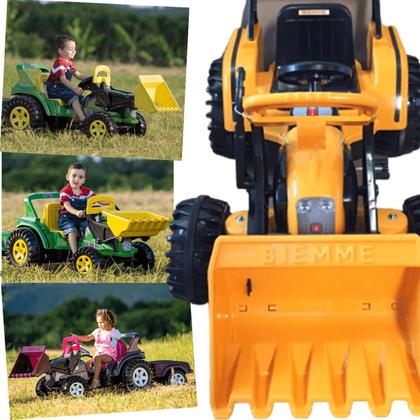Imagem de Tratorzinho de Pedal Infantil Biemme Big Boss com Pa Amarelo