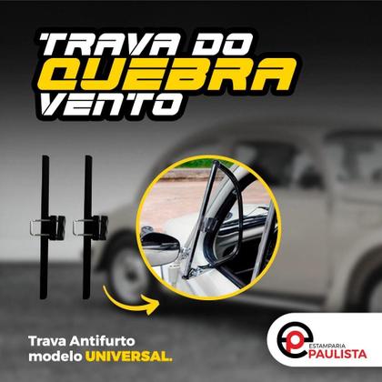 Imagem de Trava Antifurto Quebra Vento Universal Preta Aço Par